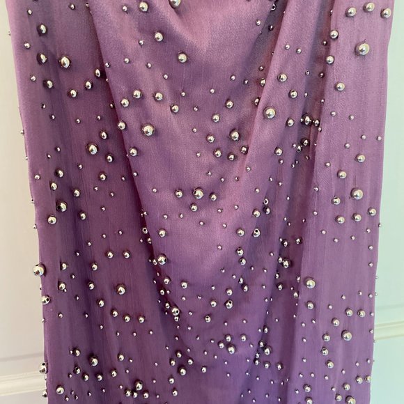 Rachel Comey Purple Halterneck Mini Dress W/ Silver Embellishments Sz XS/0 - Picture 6 of 11